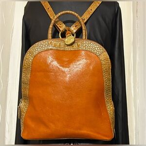 Rare Brahmin Genuine Leather Croc Backpack